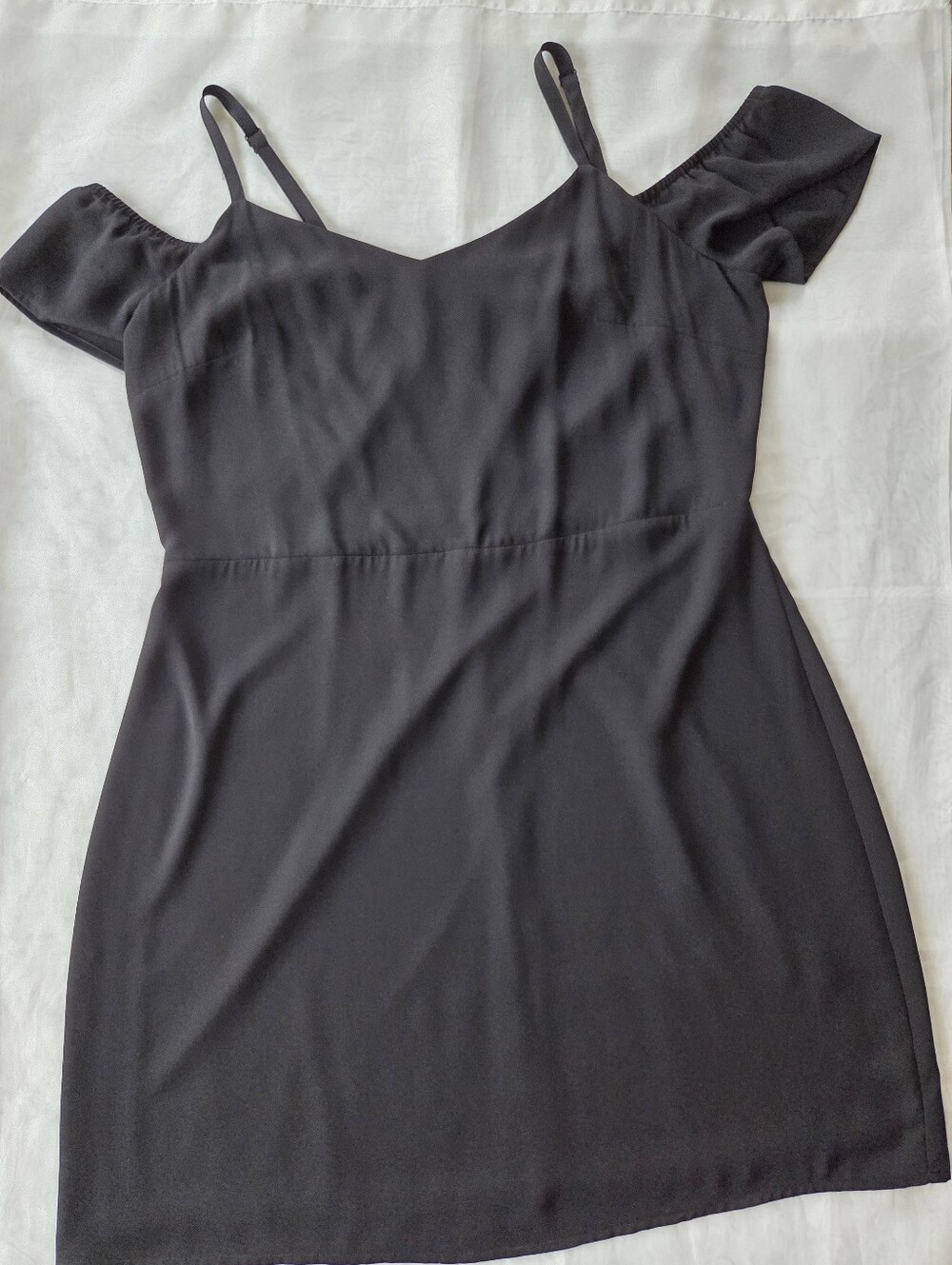 Express Black Cold-Shoulder Mini Dress